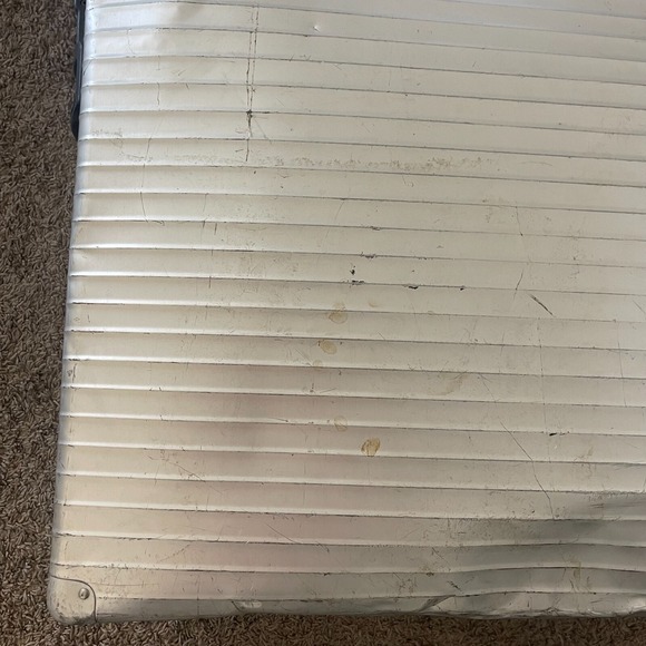 Vintage Rimowa Large Suitcase Two Wheeled Silver Aluminum Trunk‎ Made in Germany - Picture 3 of 16